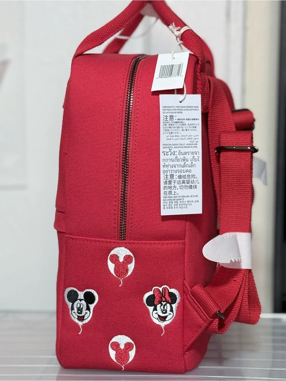 Disney Red Kids Lunch Backpack with Mickey & Minnie Embroidery